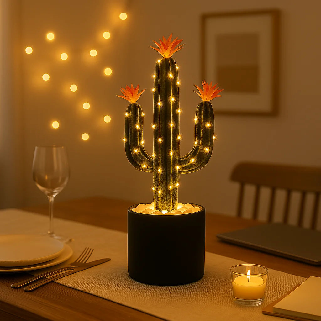 Desert Blossom Cactus Table Lamp – Charming Green Glow for Any Space 6