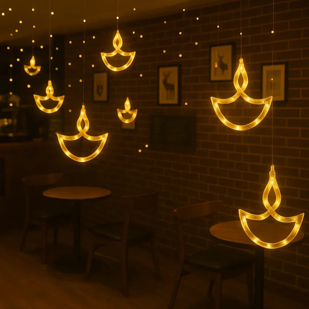 Diya Curtain Lights – Cozy Warm White Illumination for Celebrations 5