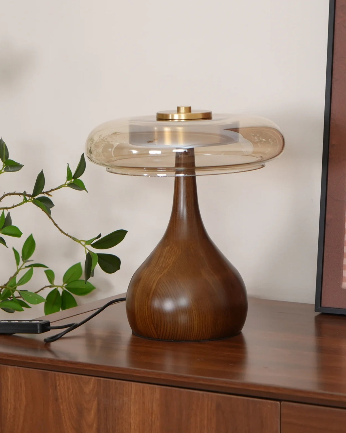 Elegant Table Lamp Wood Glass – Soft, Inviting Glow for Cozy Spaces 3