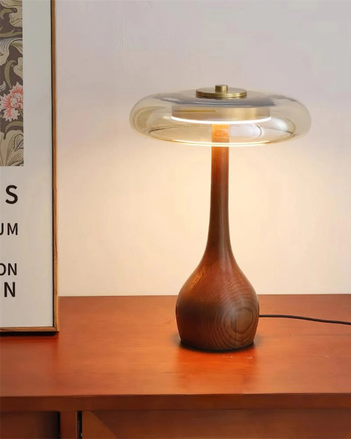 Elegant Table Lamp Wood Glass – Soft, Inviting Glow for Cozy Spaces 7