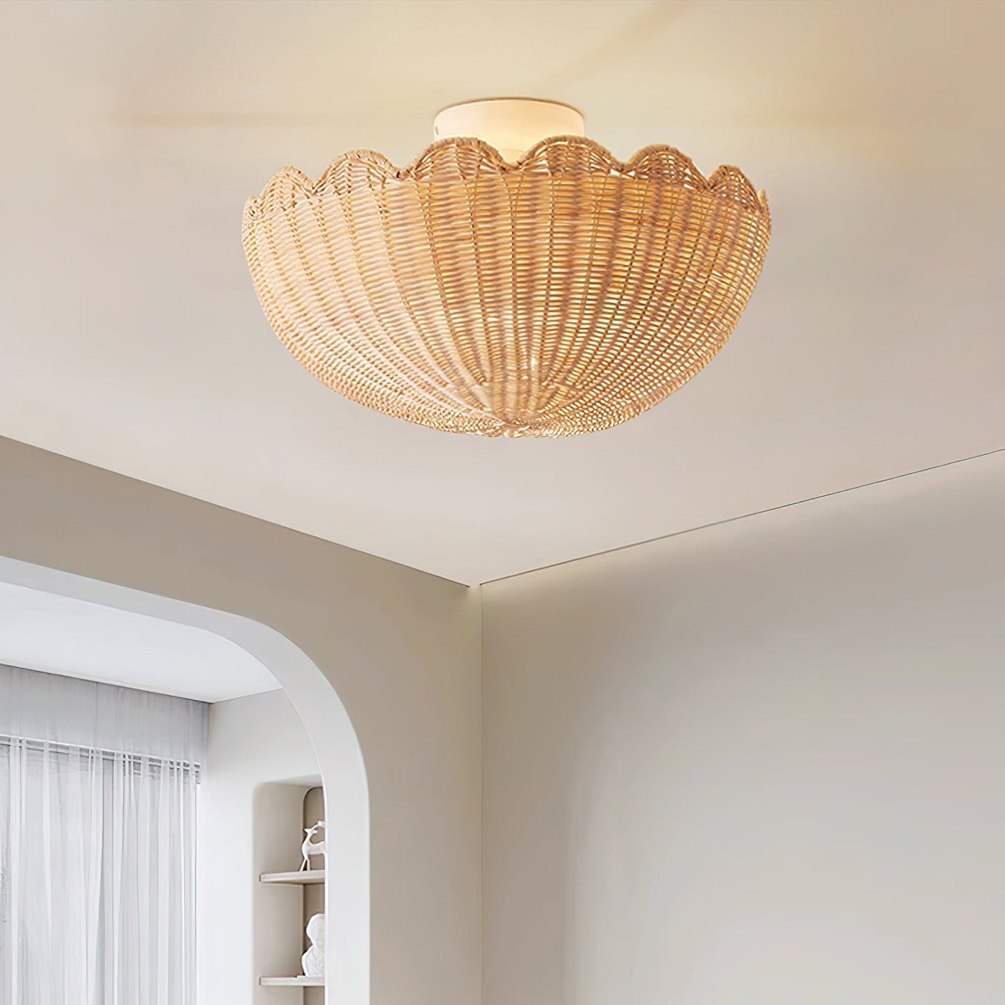 Elior Ceiling Light Fixture – Handcrafted Raffia Design for Cozy Ambiance 4
