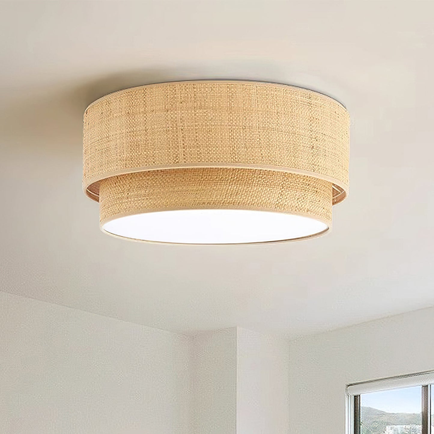 Emiko Rattan Pendant Light – Handwoven Raffia Style with Warm Glow 5