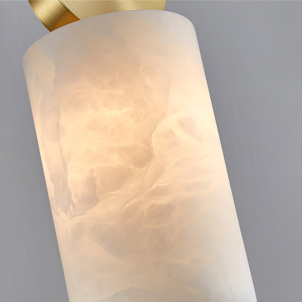 Etruscan Alabaster Pendant Light – Cozy Ambiance with Elegant Brass Shade 6