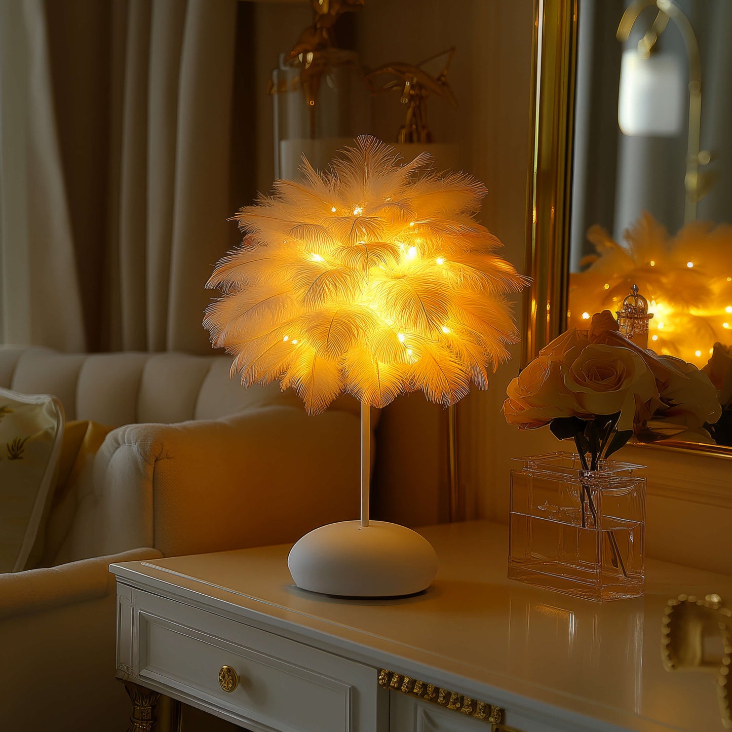 Feathered Fantasy Table Lamp – Elegant Nature-Inspired Illumination for Cozy Nights 2