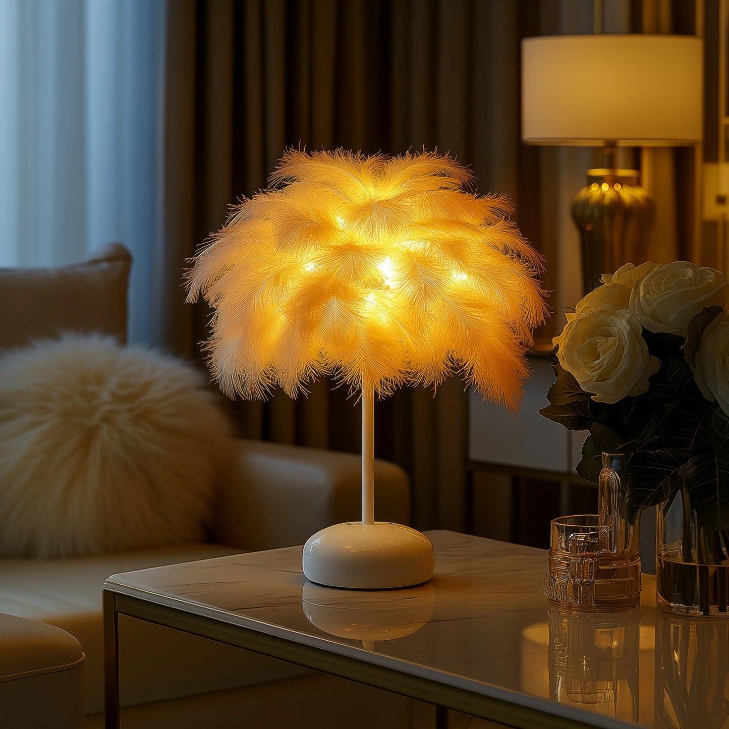 Feathered Fantasy Table Lamp – Elegant Nature-Inspired Illumination for Cozy Nights 6