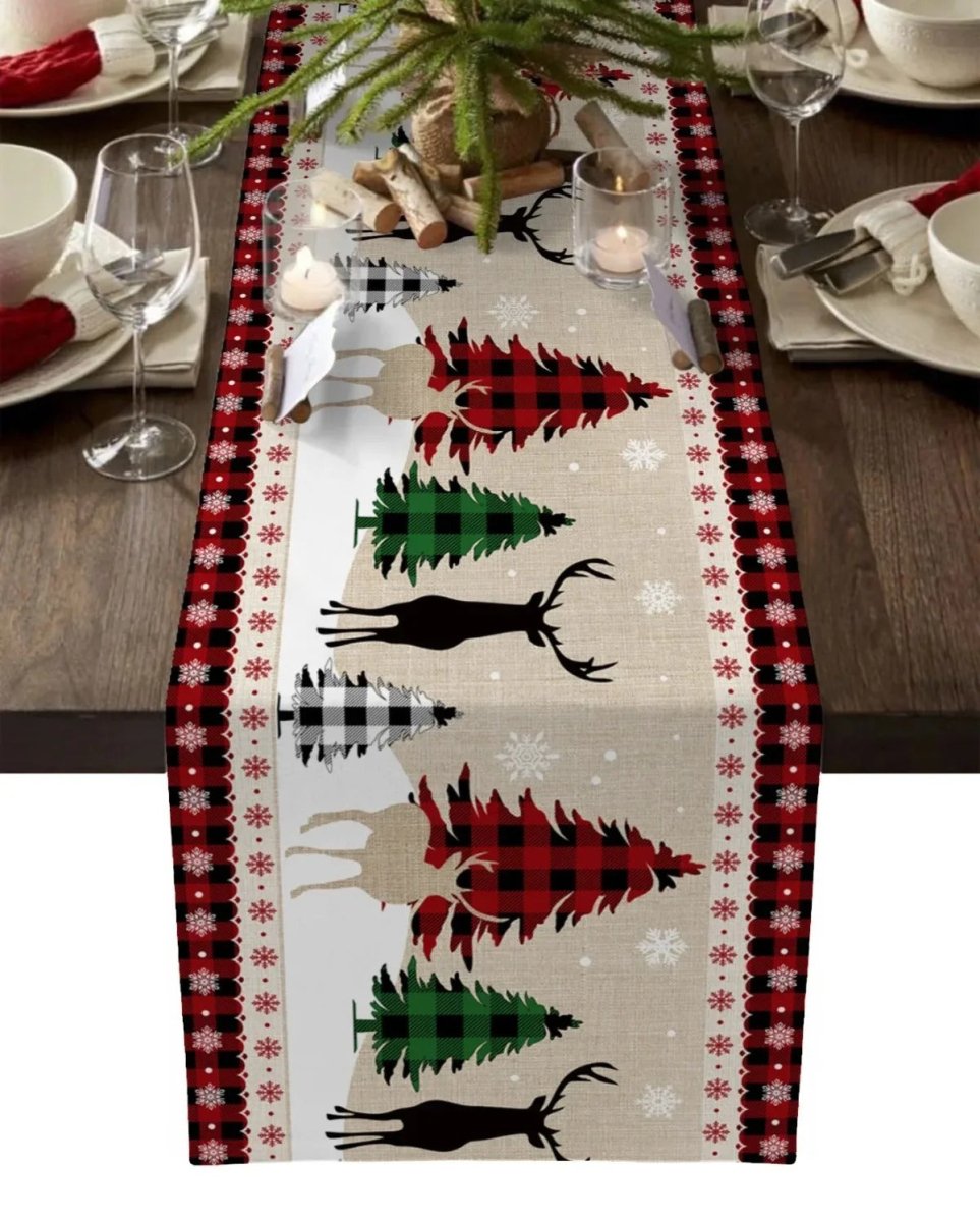 Festive Christmas Table Runner – Elegant Linen Accent for Holiday Gatherings 11