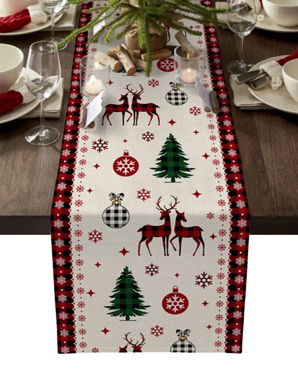 Festive Christmas Table Runner – Elegant Linen Accent for Holiday Gatherings 6