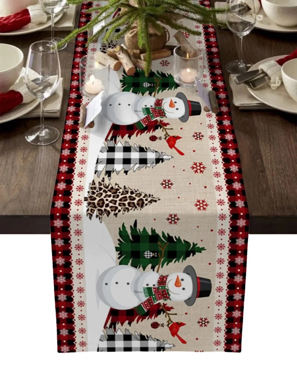 Festive Christmas Table Runner – Elegant Linen Accent for Holiday Gatherings 7