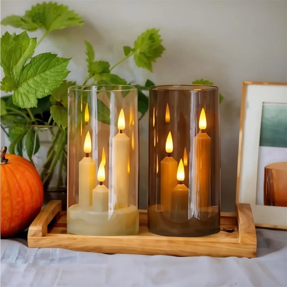 Flameless LED Candles with 3 Wicks – Elegant Glow for Cozy Evenings 4