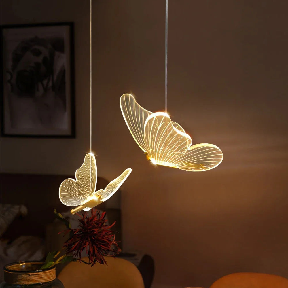 FlutterGlow Pendant Light – Unique Butterfly Design with Warm Illumination 1
