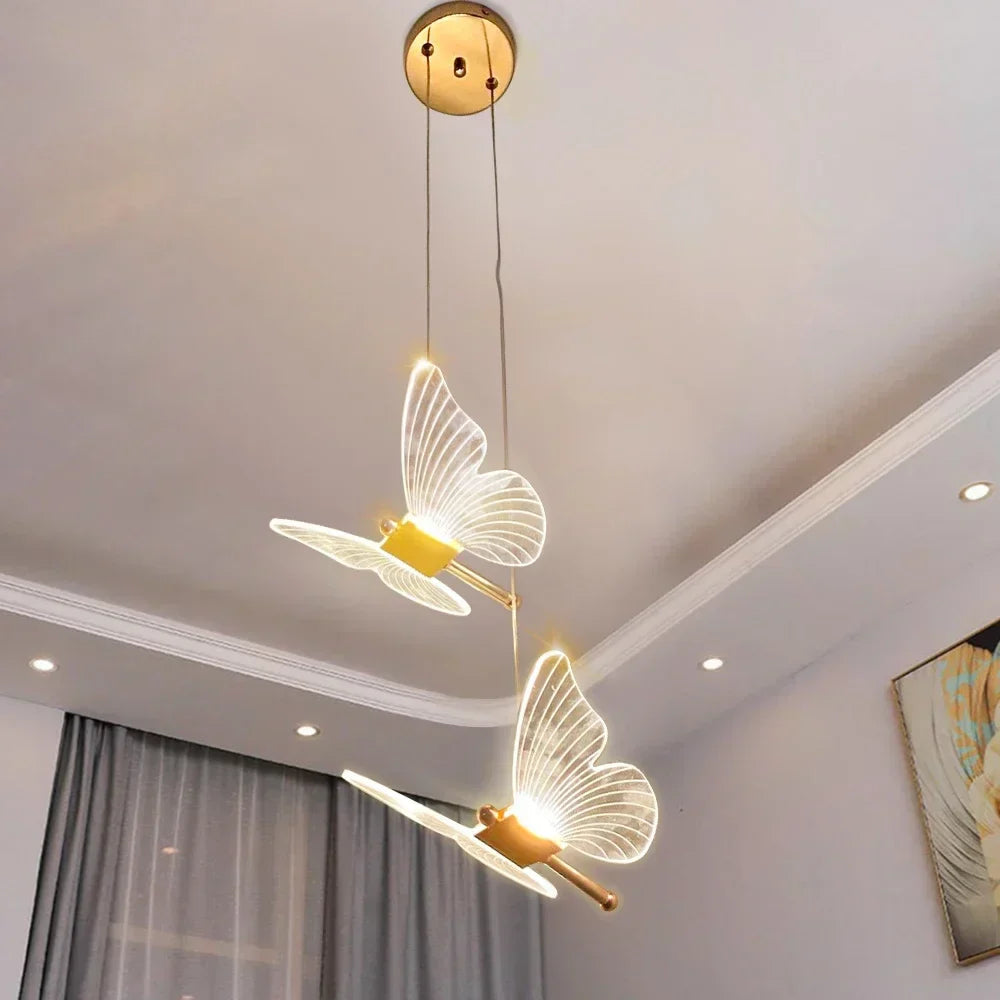 FlutterGlow Pendant Light – Unique Butterfly Design with Warm Illumination 3