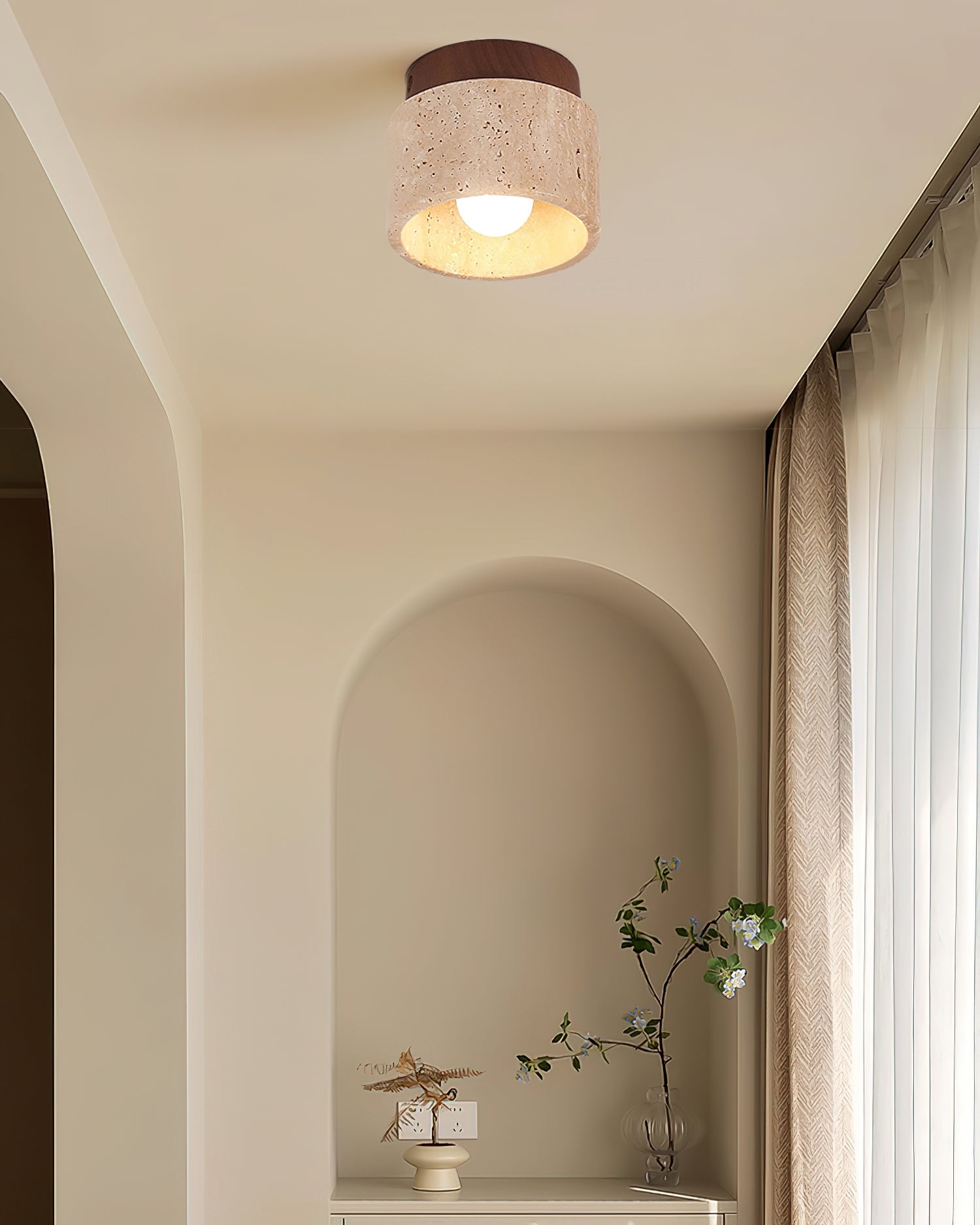 Gaila Flush Mount Ceiling Light – Natural Elegance with Inviting Glow 6