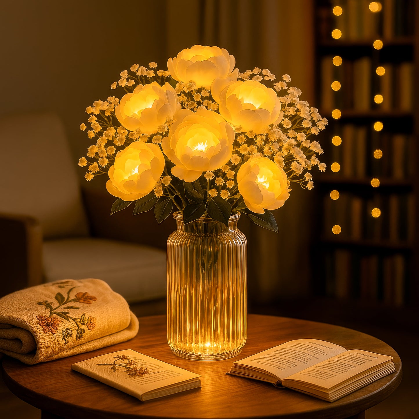Golden Flower Vase – Elegant Glow for Every Room 2