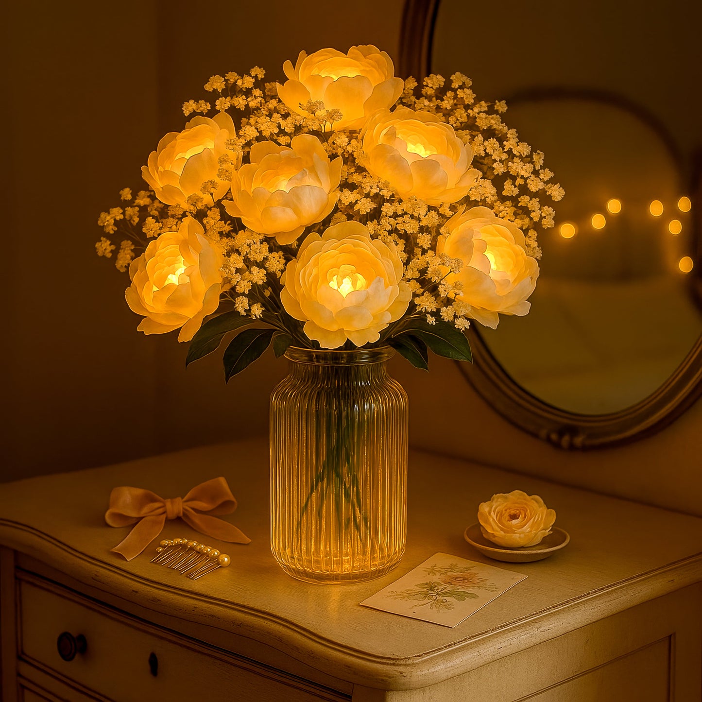 Golden Flower Vase – Elegant Glow for Every Room 3