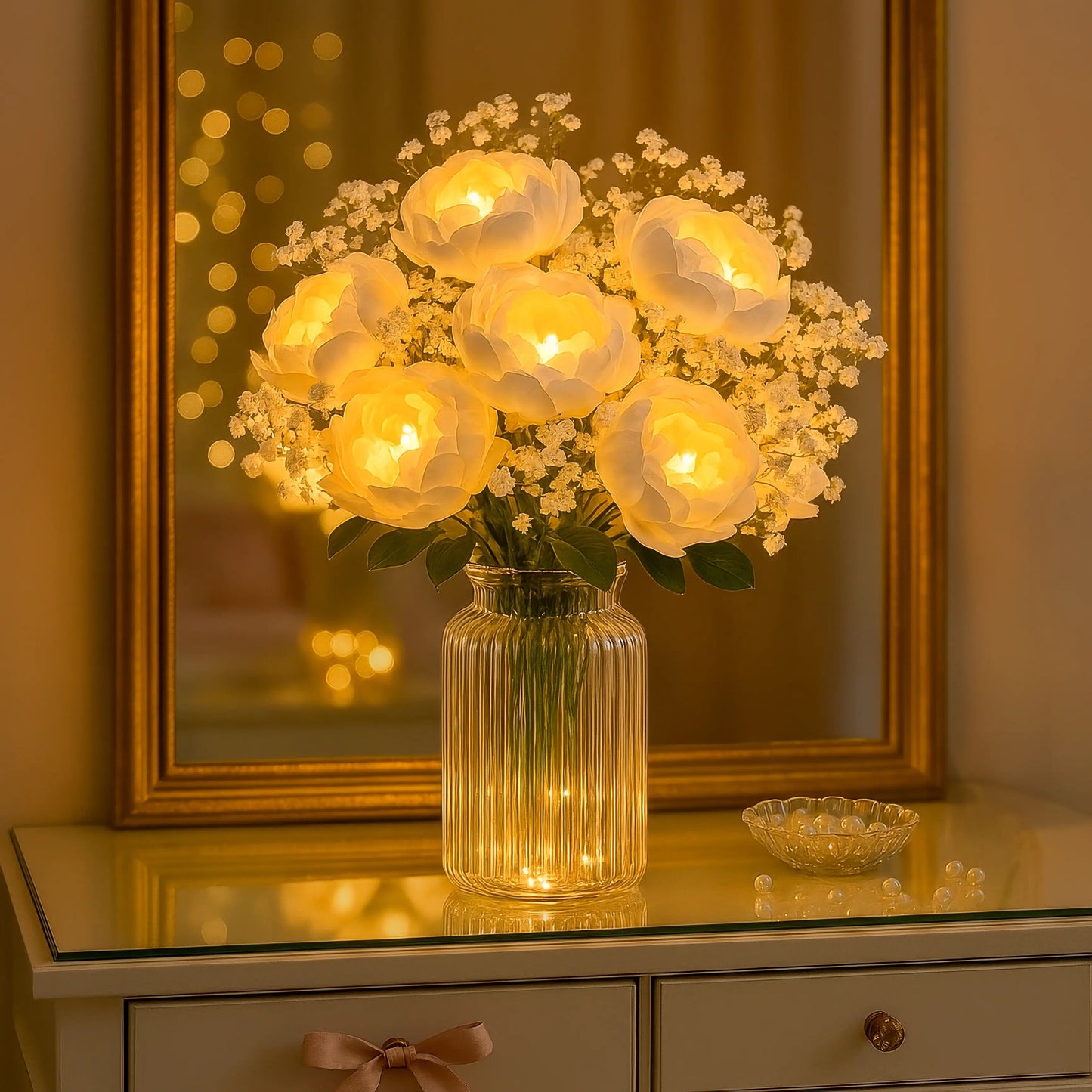 Golden Flower Vase – Elegant Glow for Every Room 4