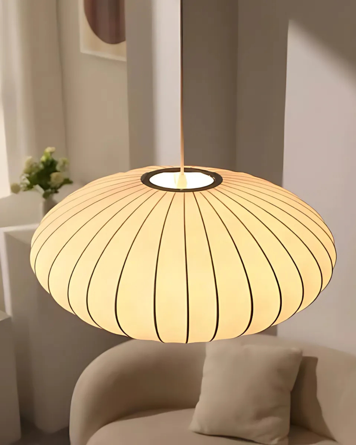 Hanging Light Oval Structure – Timeless Elegance with Warm Illumination 1