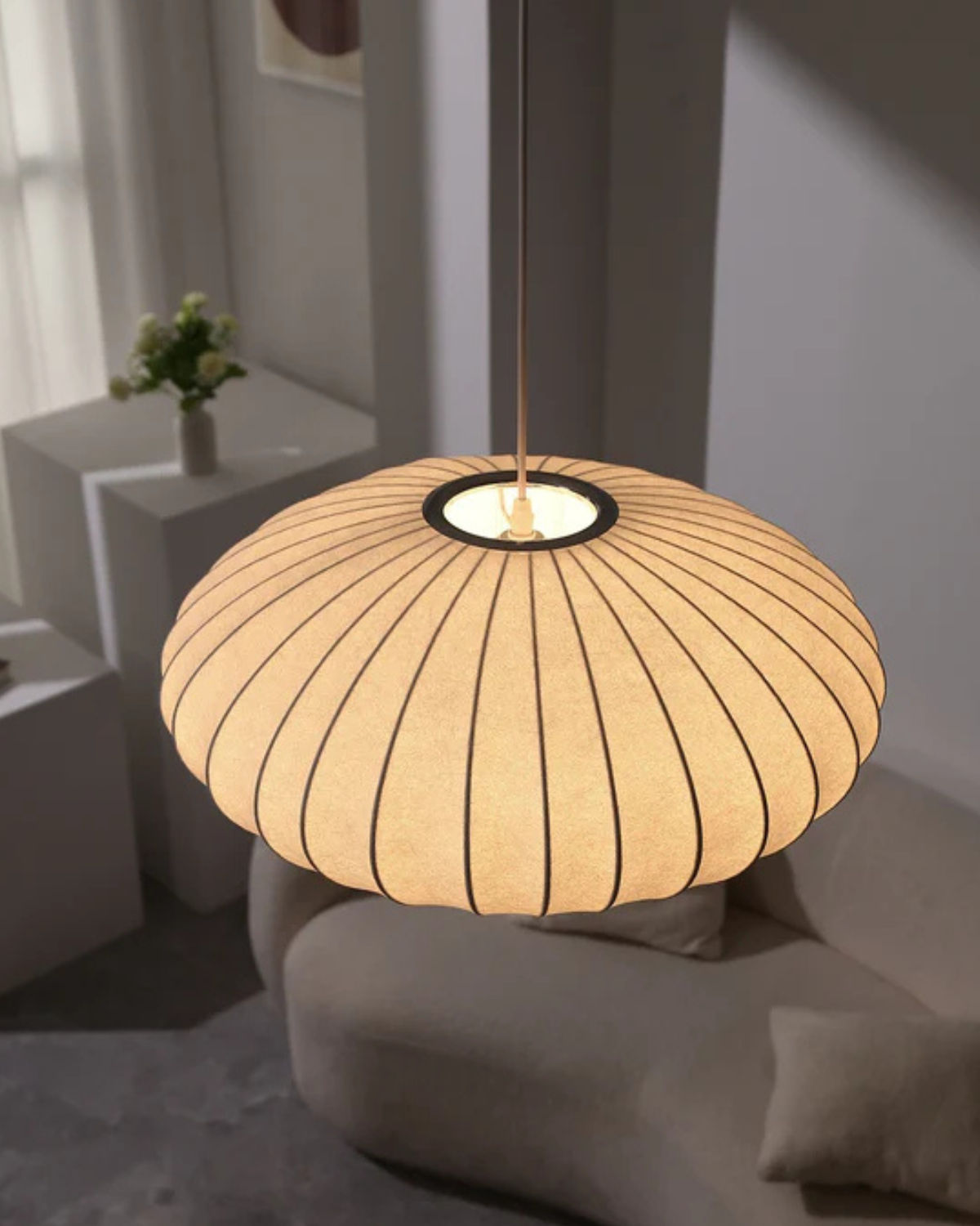 Hanging Light Oval Structure – Timeless Elegance with Warm Illumination 3