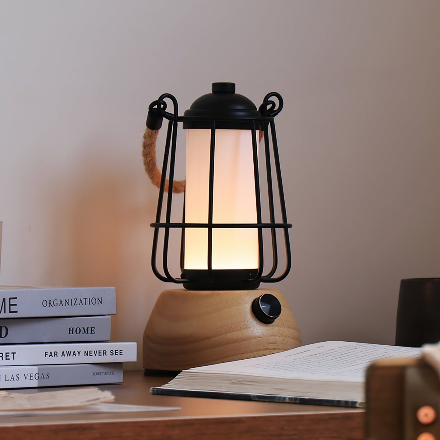 Hemp Rope Lantern Table Lamp – Charming Outdoor Light with Rustic Style 4