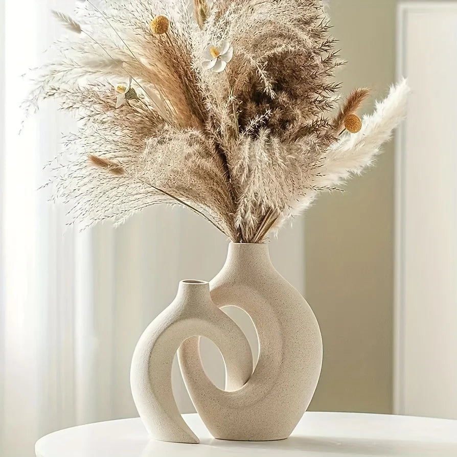 Hollow Nordic Modern Ceramic Vase Set – Elegant Touch for Contemporary Decor 3