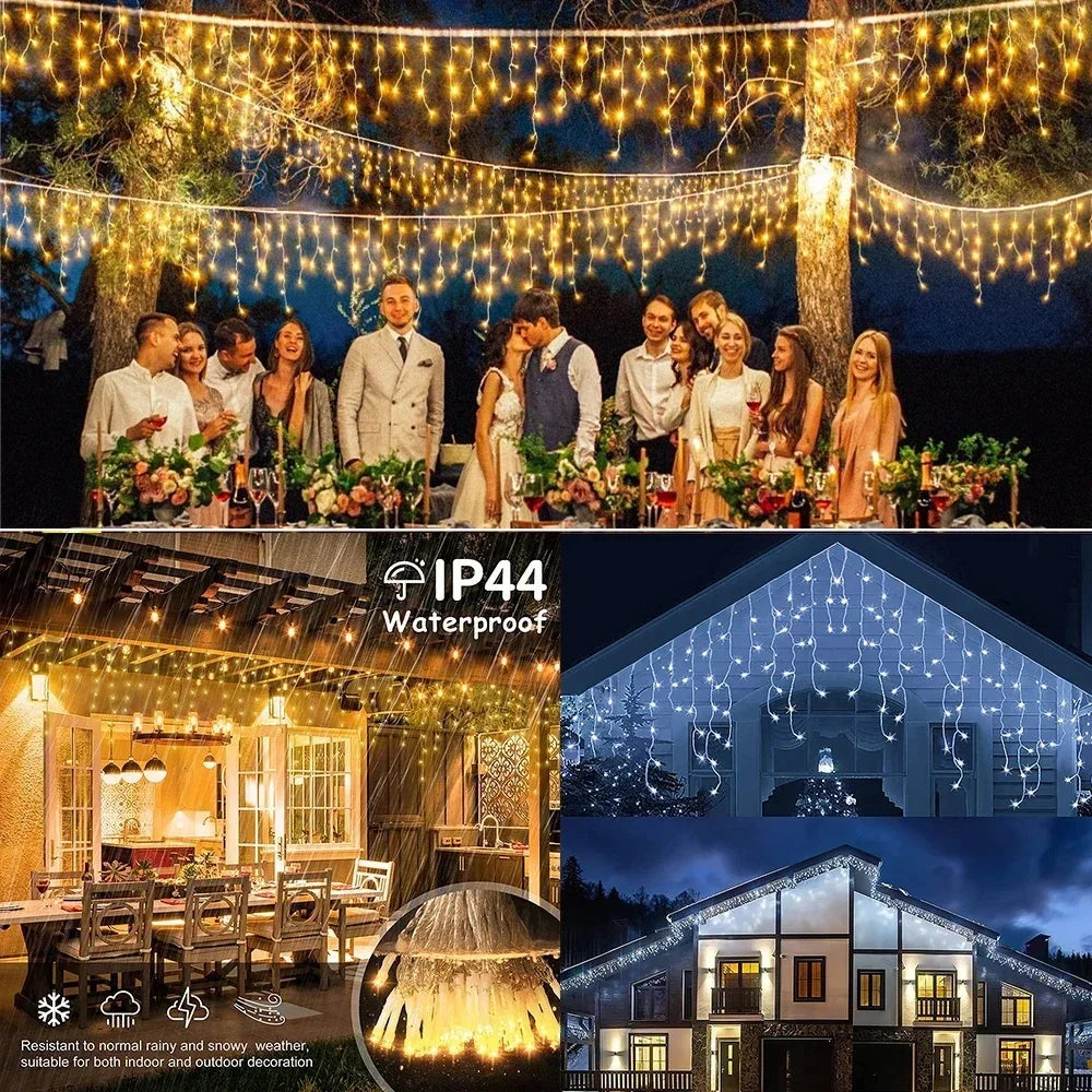 Icicle Light Curtain – Magical Glow for Holiday Celebrations 2
