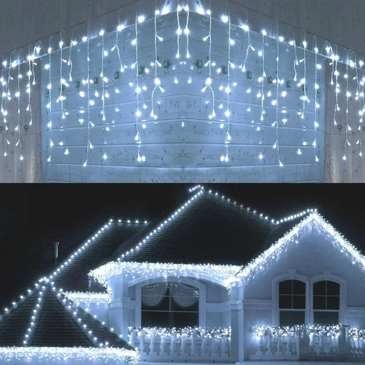 Icicle Light Curtain – Magical Glow for Holiday Celebrations 4