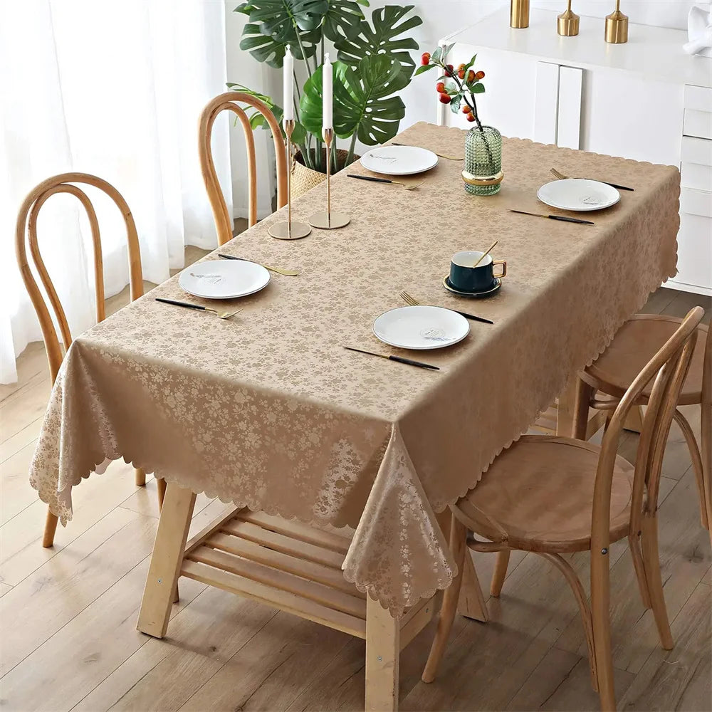 Kitinoy Rectangle Tablecloth – Durable Vinyl Cover for Elegant Dining 2