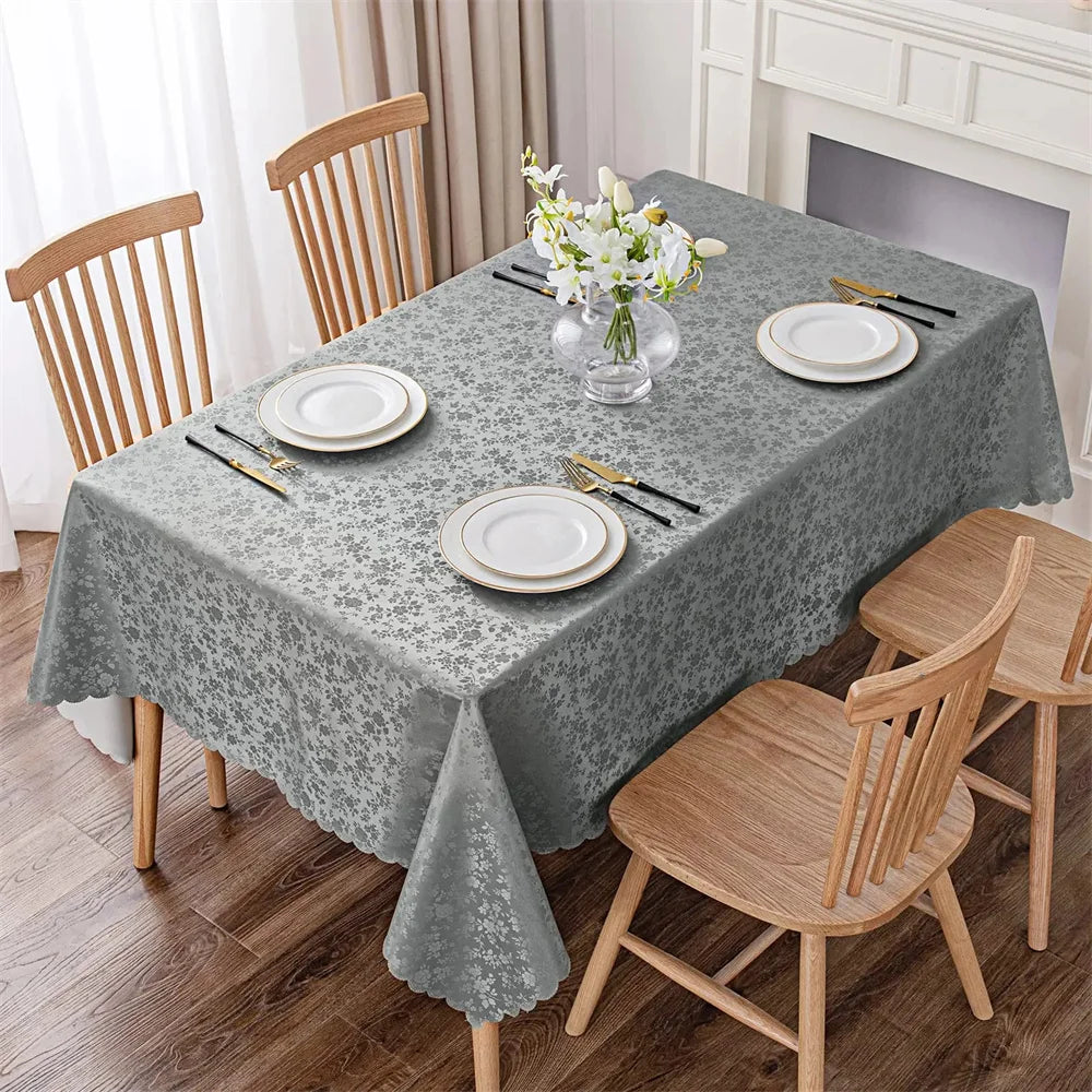 Kitinoy Rectangle Tablecloth – Durable Vinyl Cover for Elegant Dining 4