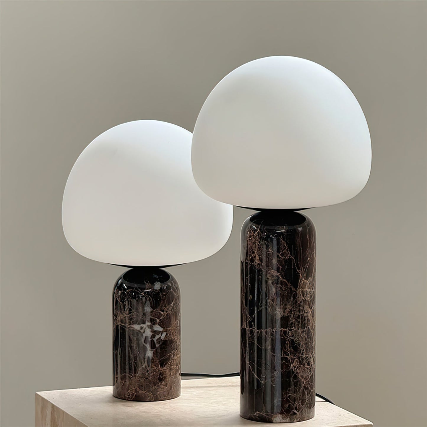 Kizu Table Lamp – Elegant Marble and Glass Style 8