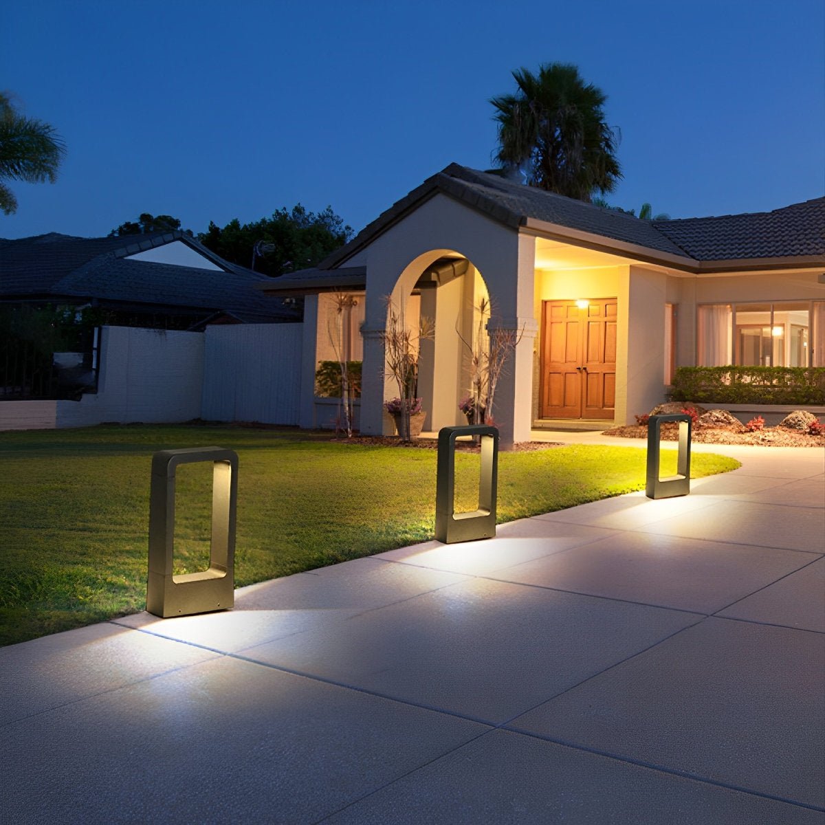 LED Bollard Light Rectangular Frame – Elegant Design for Outdoor Ambiance 0