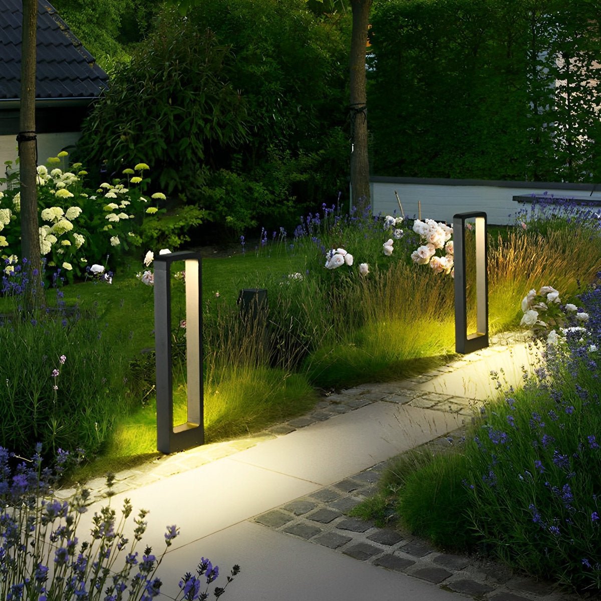 LED Bollard Light Rectangular Frame – Elegant Design for Outdoor Ambiance 5