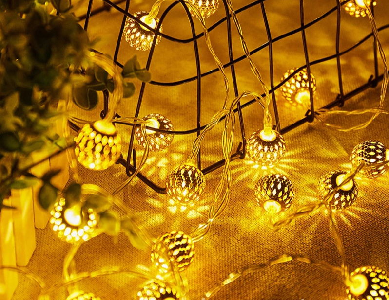 LED Christmas Lights With Moroccan Ball – Enchanting Glow for Holiday Cheer 3