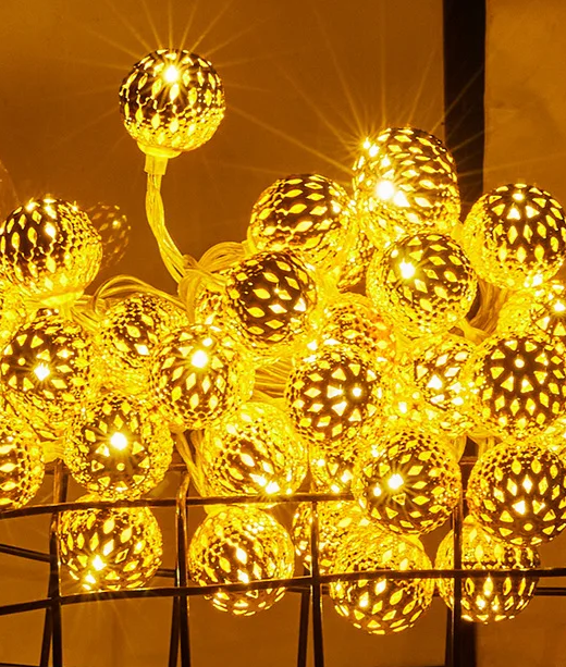 LED Christmas Lights With Moroccan Ball – Enchanting Glow for Holiday Cheer 4