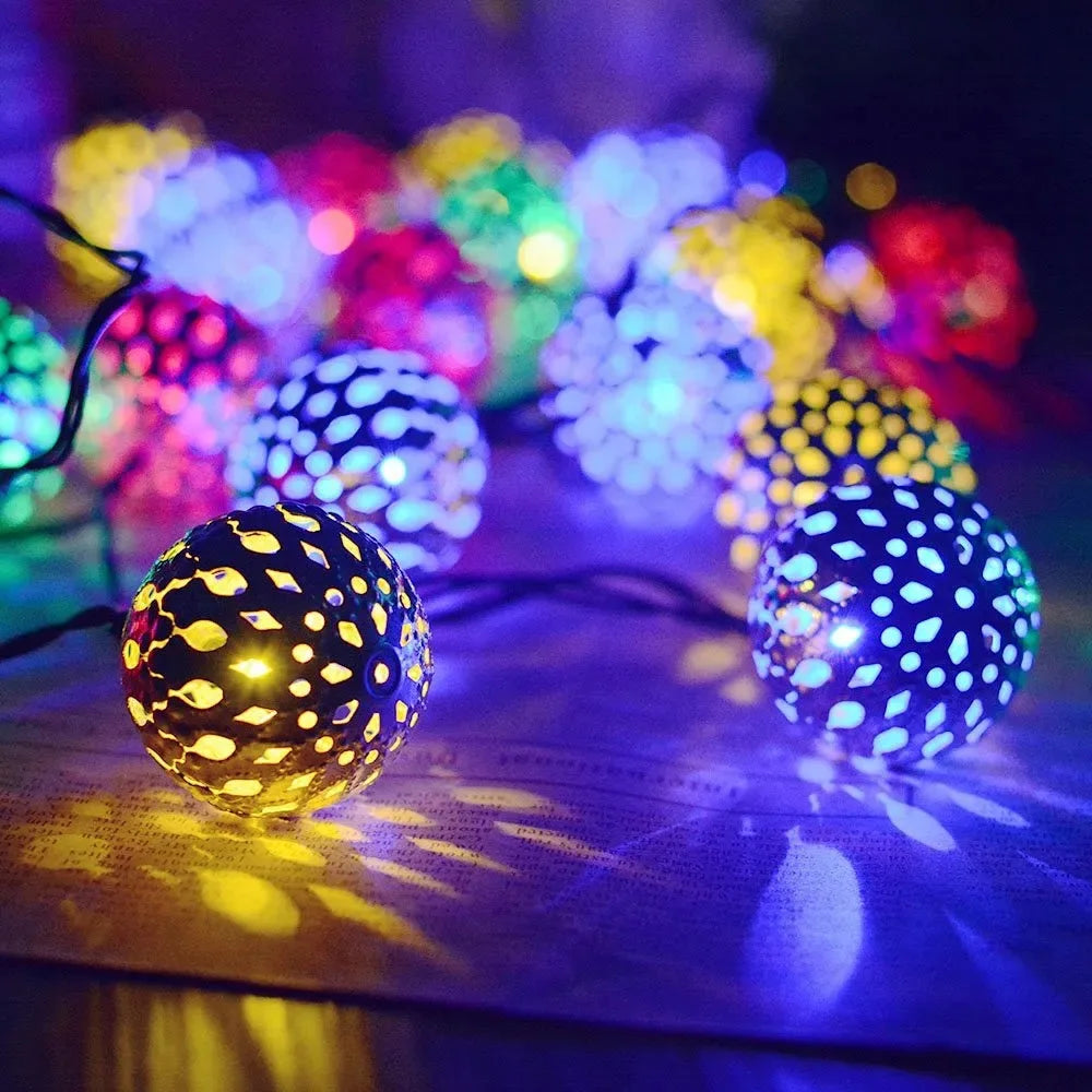 LED Christmas Lights With Moroccan Ball – Enchanting Glow for Holiday Cheer 7