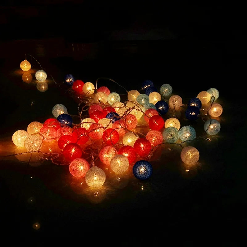 LED Cotton Thread Balls Light Chain – Cozy Ambiance for Charming Events 3