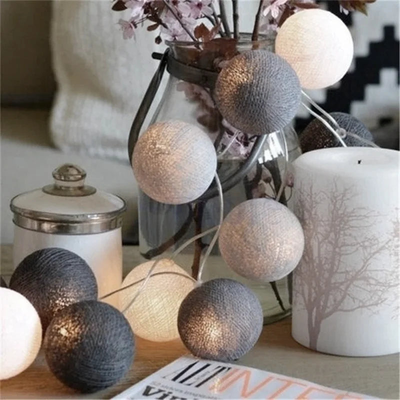 LED Cotton Thread Balls Light Chain – Cozy Ambiance for Charming Events 4