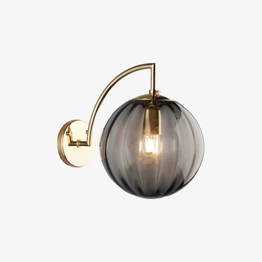 LED Wall Light With Smoked Glass Ball – Sophisticated Design for Elegant Settings 0