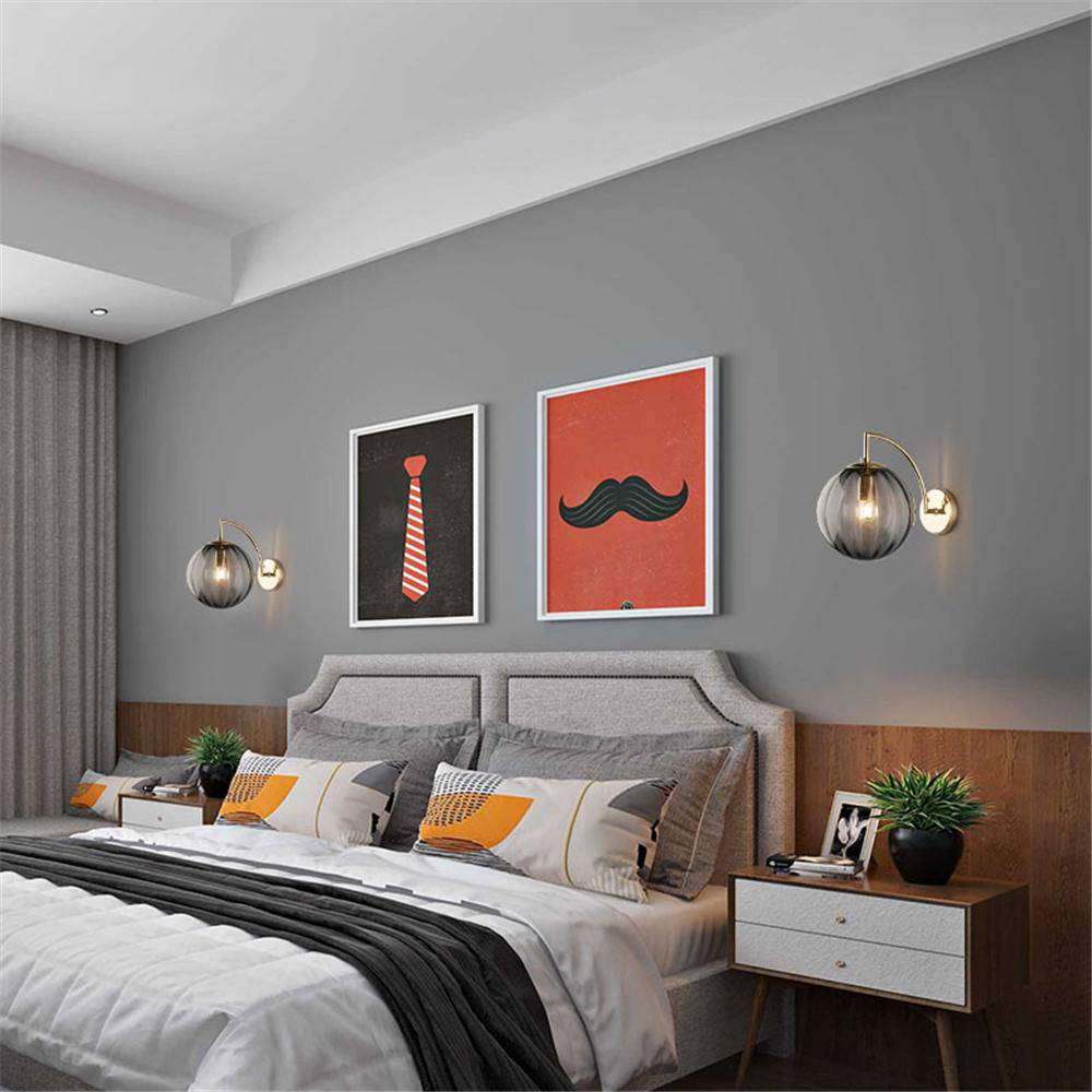 LED Wall Light With Smoked Glass Ball – Sophisticated Design for Elegant Settings 2