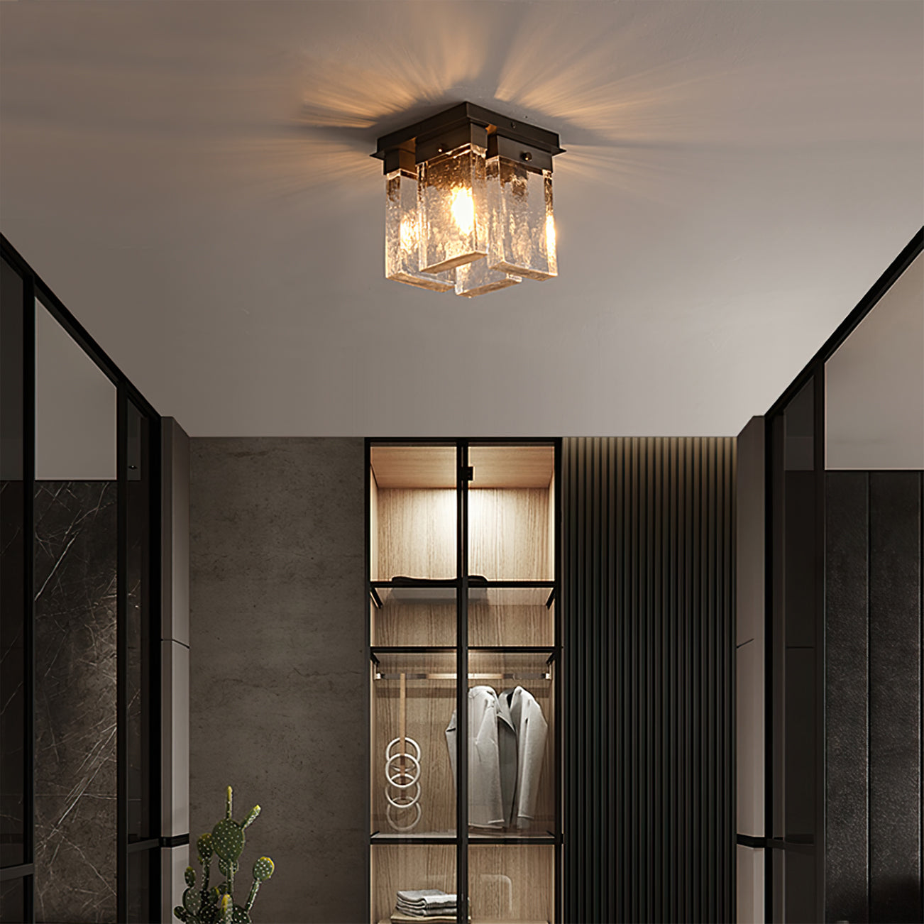 Lourmarin Ceiling Lamp – Stylish Brass and Glass Elegance 4