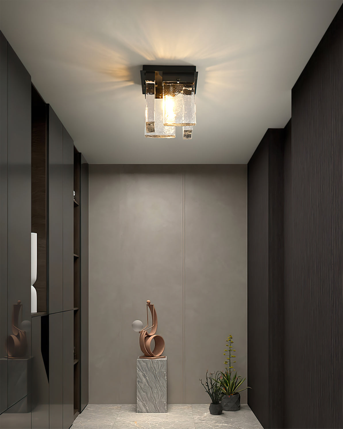 Lourmarin Ceiling Lamp – Stylish Brass and Glass Elegance 5