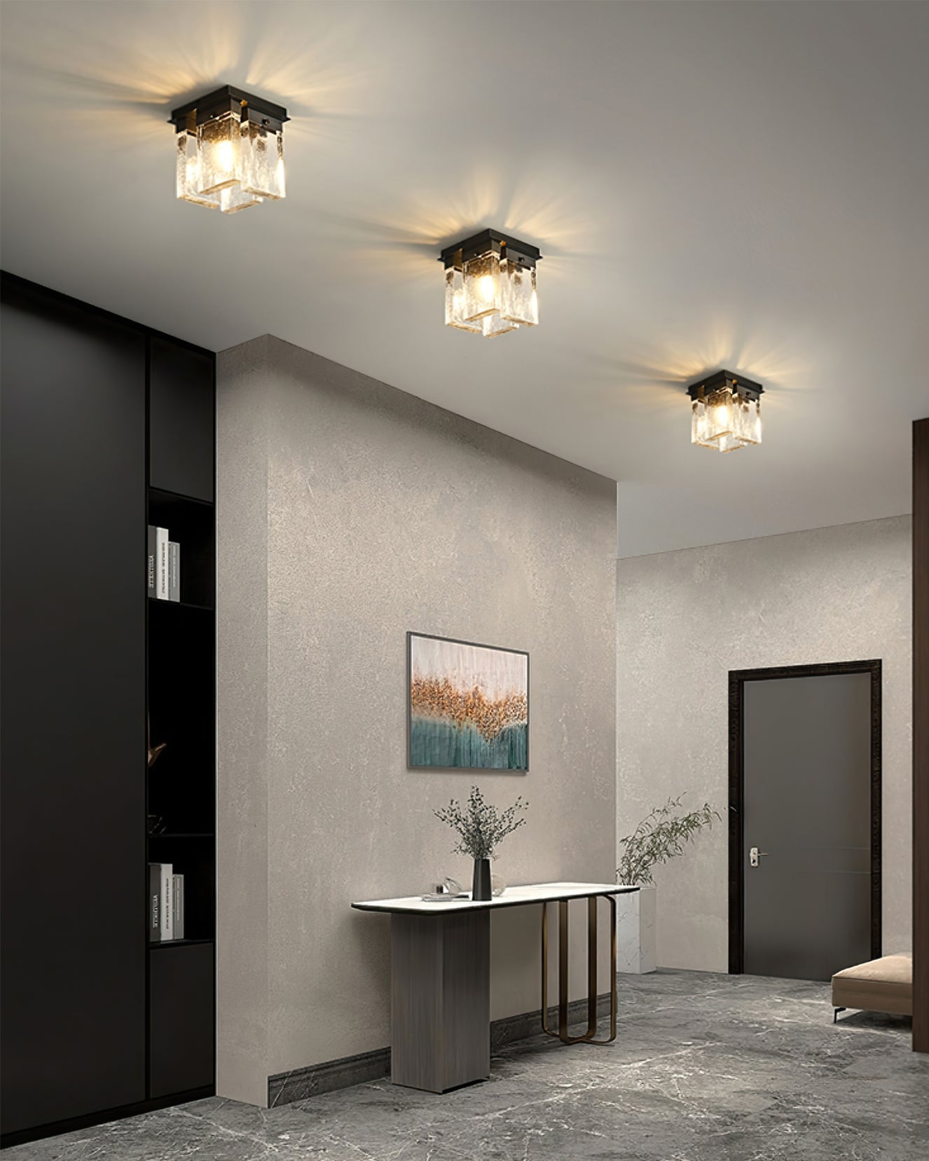 Lourmarin Ceiling Lamp – Stylish Brass and Glass Elegance 6