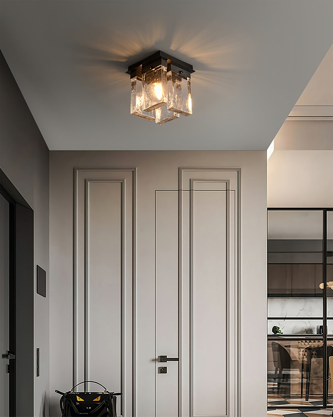 Lourmarin Ceiling Lamp – Stylish Brass and Glass Elegance 8
