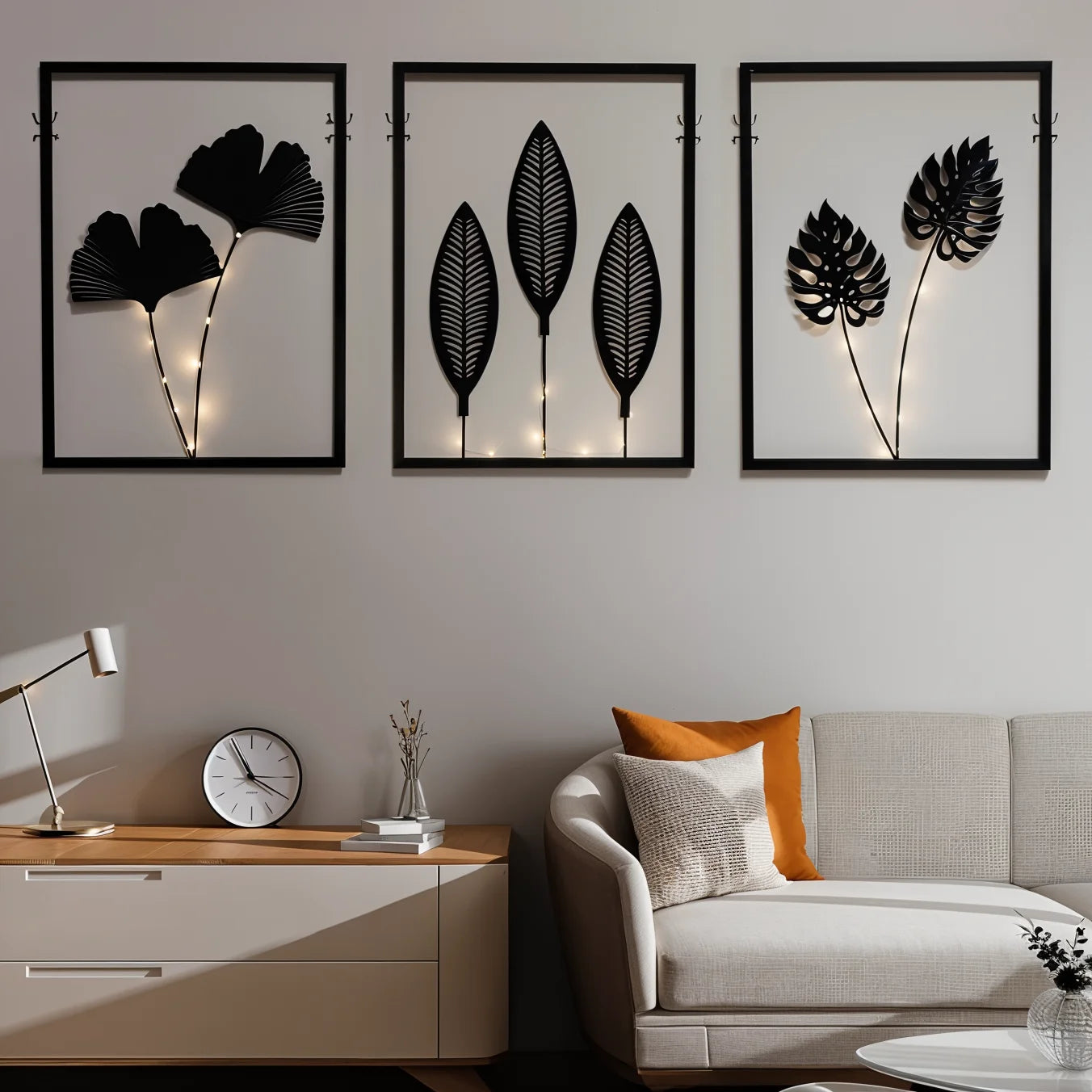 Lumen Leaf Frame Set – Stylish Wall Art for Cozy Vibes 4