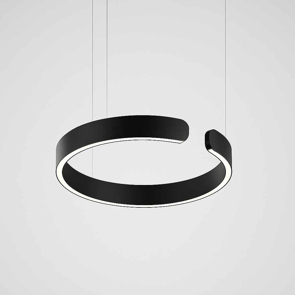 LuxeNova Black Pendant Light – Sleek Design with Warm Ambiance 0