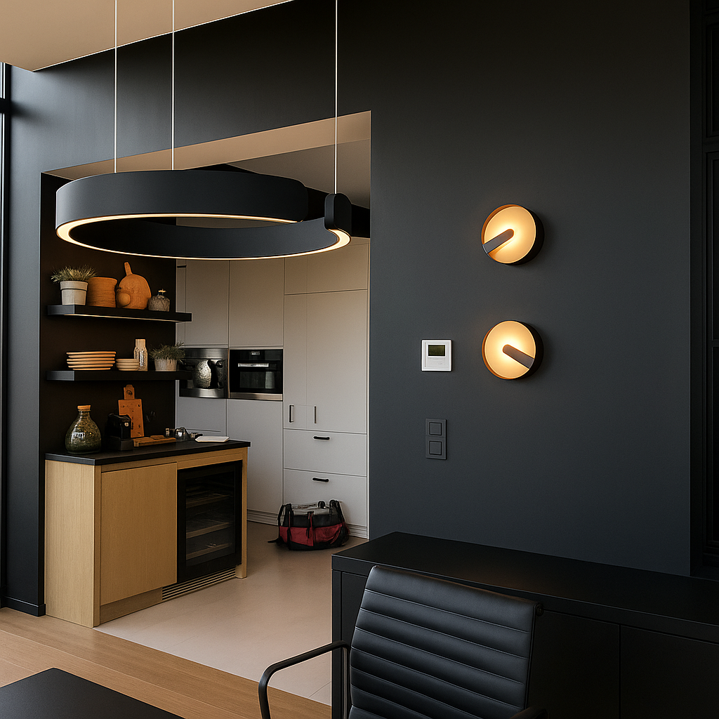 LuxeNova Black Pendant Light – Sleek Design with Warm Ambiance 5
