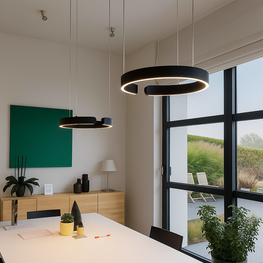 LuxeNova Black Pendant Light – Sleek Design with Warm Ambiance 6