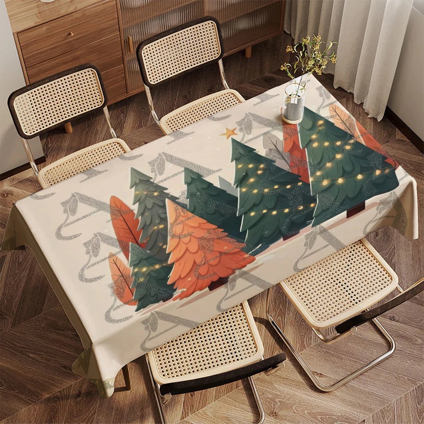 Merry Christmas Pattern Tablecloth – Joyful Décor for Festive Gatherings 7