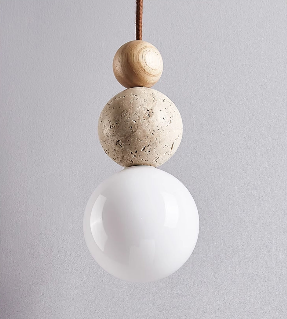 Modern Travertine Wabi-Sabi Pendant Lamp – Elegant Lighting for Cozy Gatherings 4