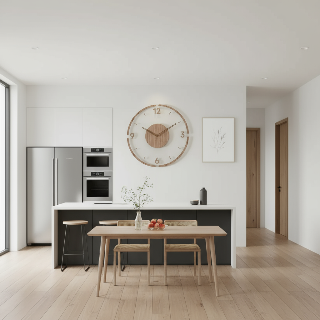 Modern Wall Clock Natural Wood – Timeless Elegance for Serene Spaces 2