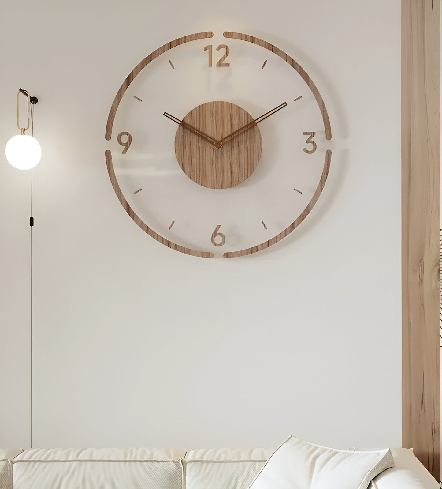 Modern Wall Clock Natural Wood – Timeless Elegance for Serene Spaces 5