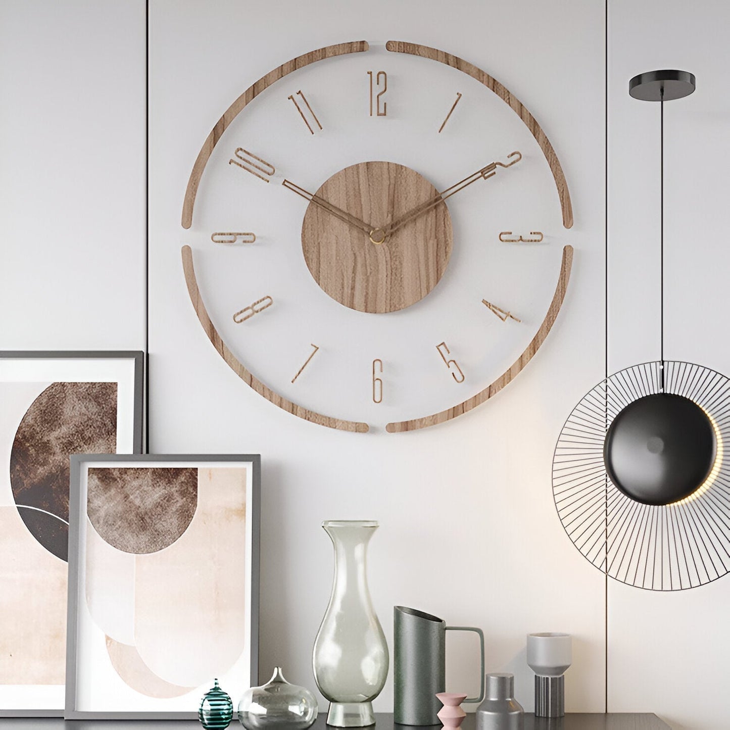 Modern Wall Clock Natural Wood – Timeless Elegance for Serene Spaces 9